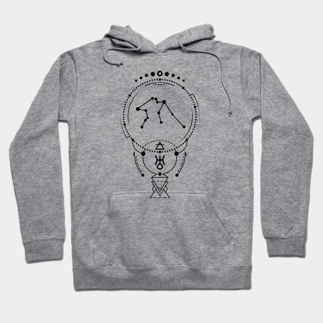 Aquarius Zodiac Sign Hoodie by CelestialStudio